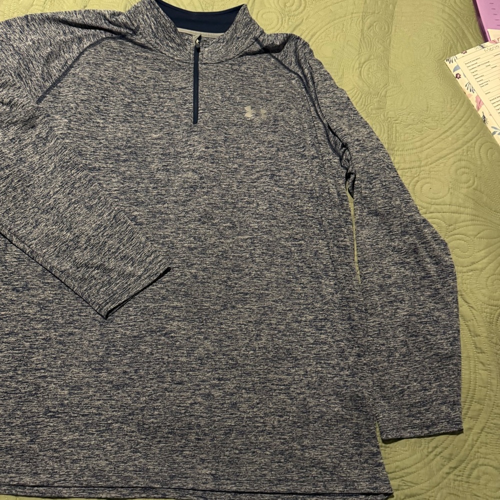 Under Armour Blue Heather Quarter Zip Pullover